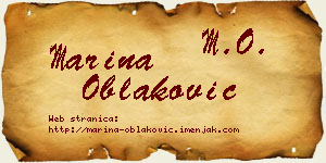 Marina Oblaković vizit kartica